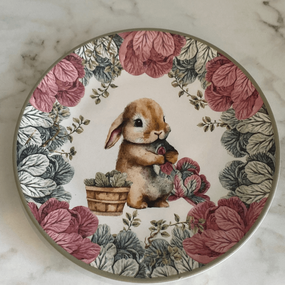 Prato Raso Cerâmica Coelho da Páscoa 27 cm Magica - Ela Decora