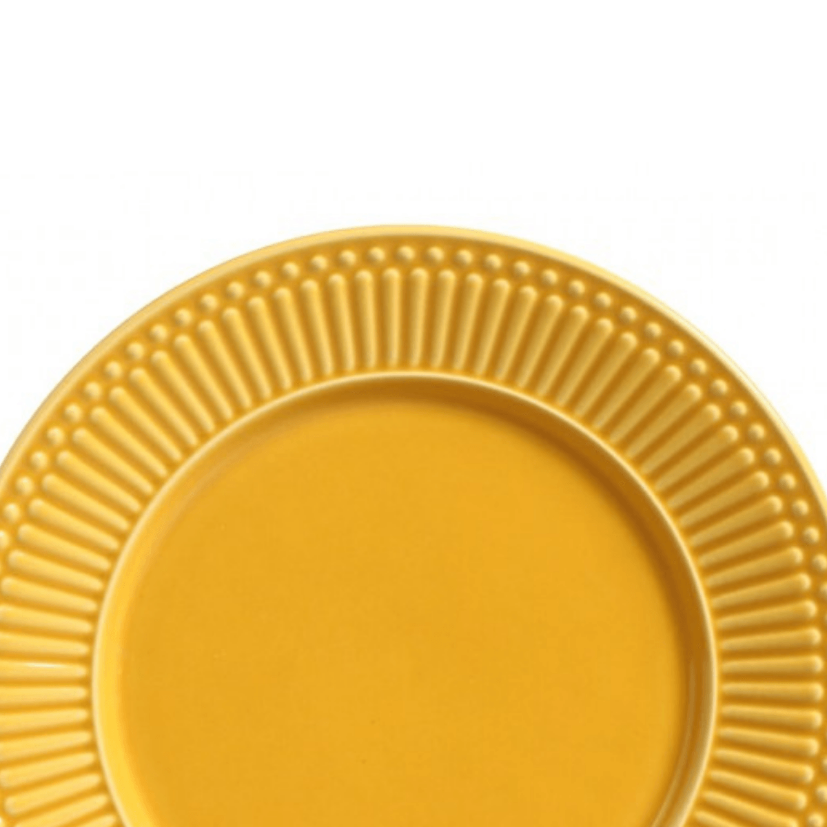 Prato Raso Cerâmica Roma Amarelo Mostarda - 26 cm - Ela Decora