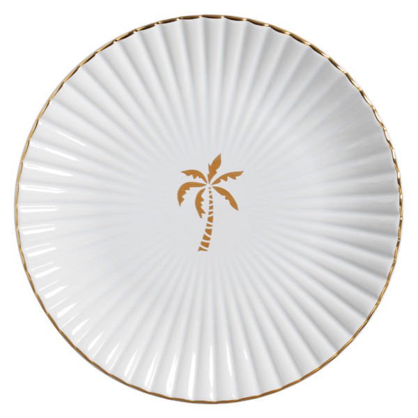 Prato Raso Coqueiro Maui Branco 27cm - Ela Decora