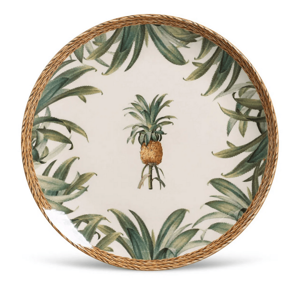 Prato Raso Coup Abacaxi Pineapple Natural Cerâmica - 27,5 cm - Ela Decora