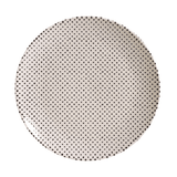 Prato Raso Coup Chevron Cerâmica Off White Com Bolinhas Pretas - 27 cm - Ela Decora