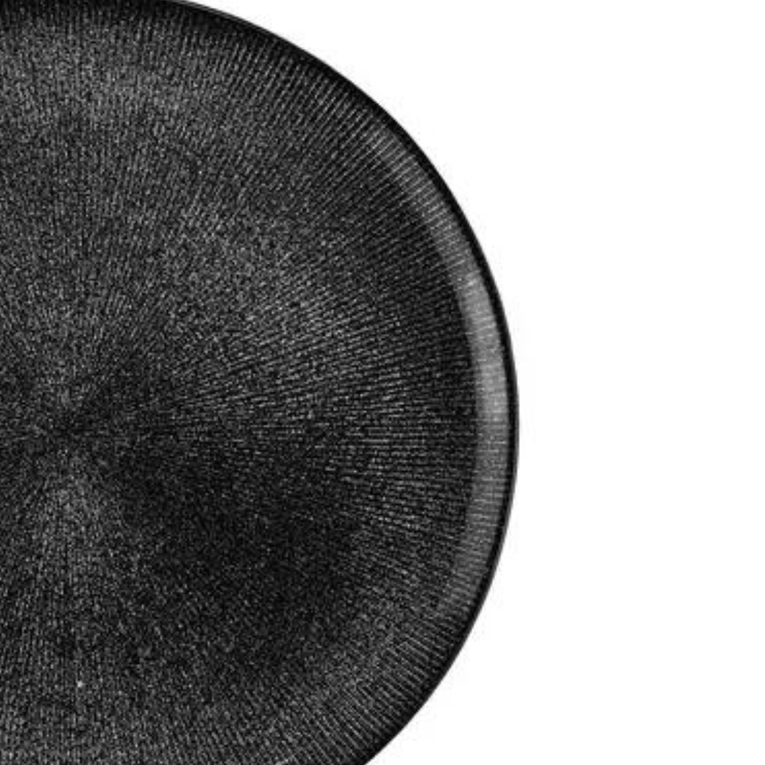 Prato Raso Dots Cristal de Chumbo Preto 28 cm - Ela Decora