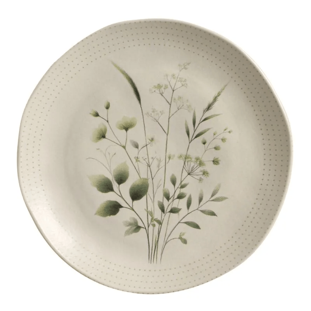 Prato Raso em Cerâmica Orgânico Ammi 26,5cm - Ela Decora