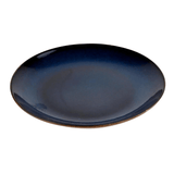 Prato Raso Noir em Cerâmica Azul 27cm - Ela Decora