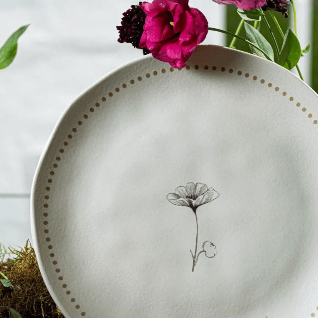 Prato Raso Orgânico Amana 26,5cm - Ela Decora