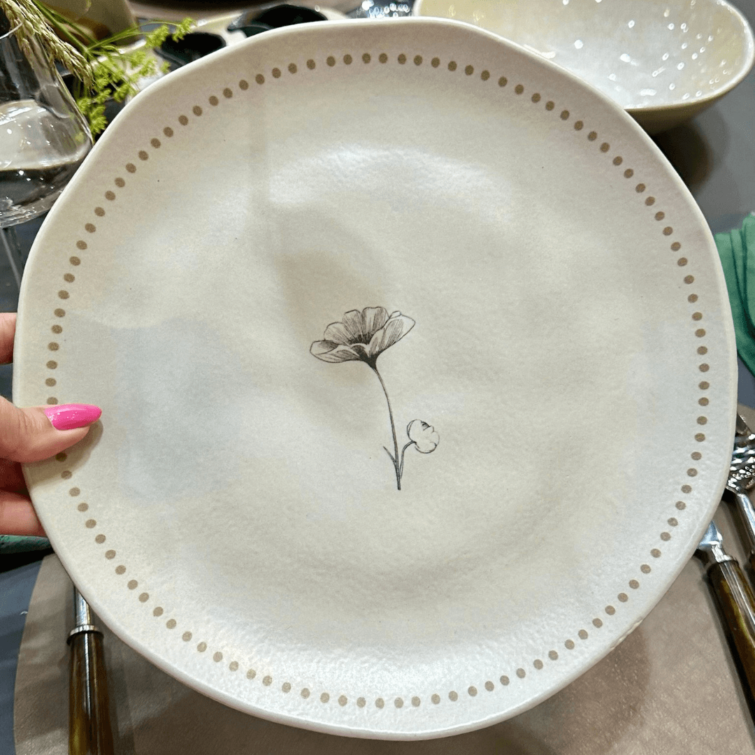 Prato Raso Orgânico Amana 26,5cm - Ela Decora