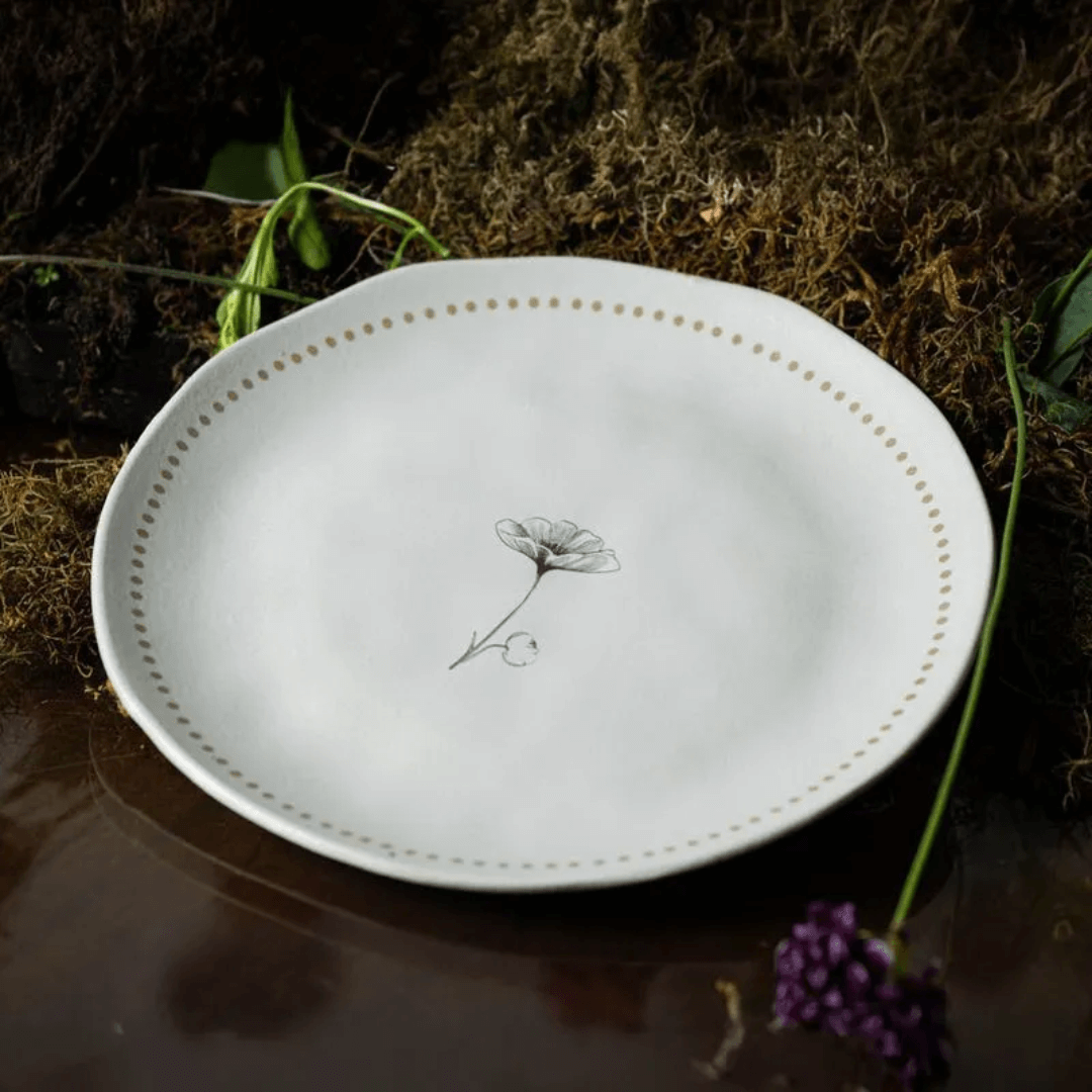Prato Raso Orgânico Amana 26,5cm - Ela Decora