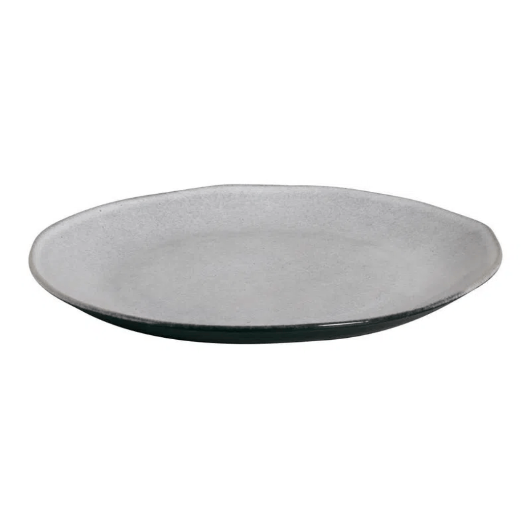 Prato Raso Orgânico Concreto Cinza 26,5cm - Ela Decora