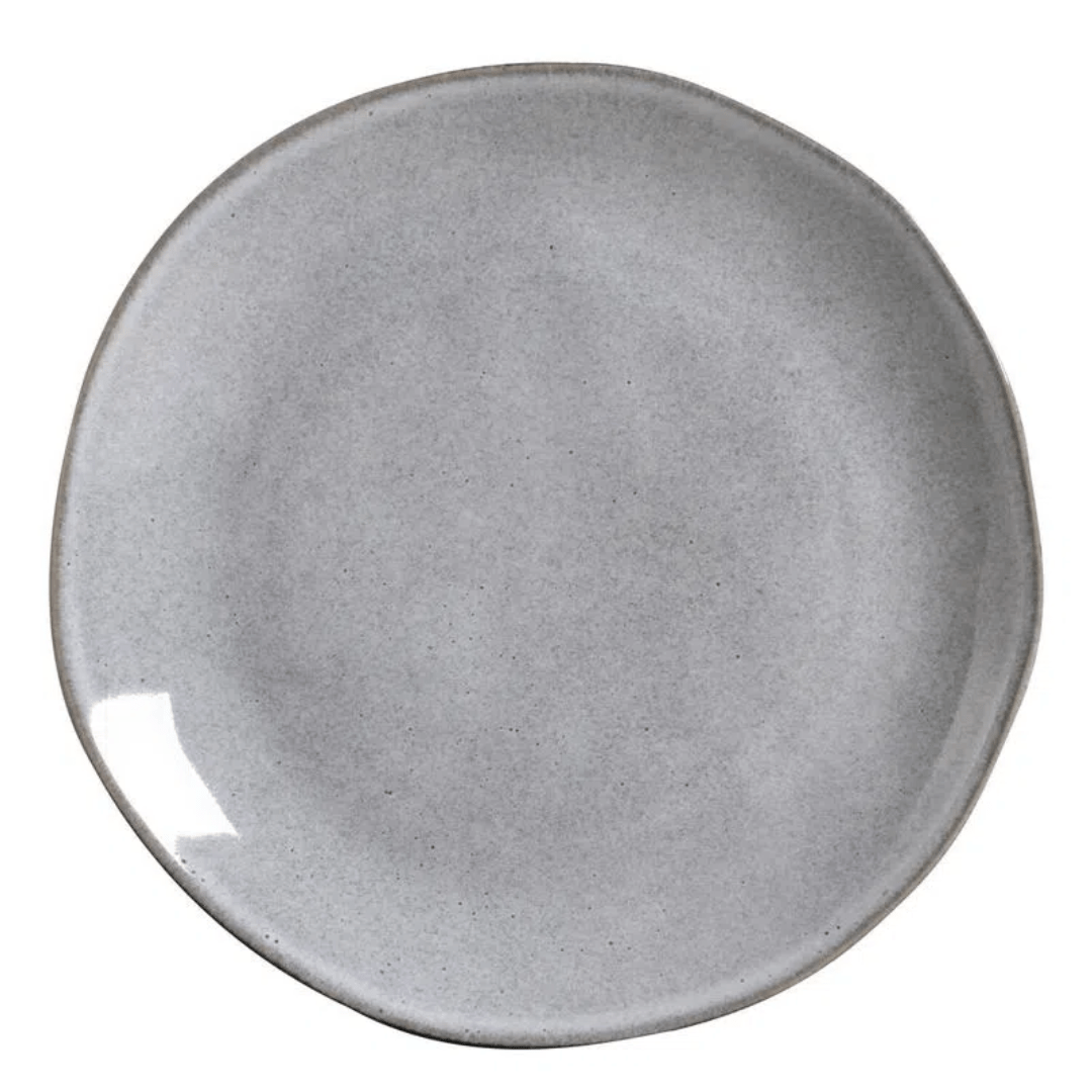 Prato Raso Orgânico Concreto Cinza 26,5cm - Ela Decora