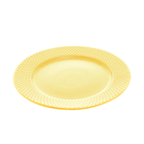 Prato Raso Porcelana Drops Amarelo com Detalhe Metalizado - 27 cm - Ela Decora