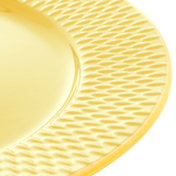 Prato Raso Porcelana Drops Amarelo com Detalhe Metalizado - 27 cm - Ela Decora