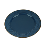 Prato Raso Porcelana Drops Azul 27cm - Ela Decora
