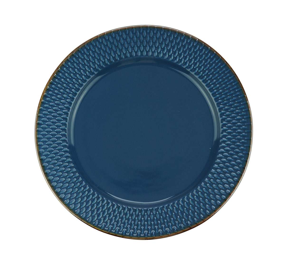 Prato Raso Porcelana Drops Azul 27cm - Ela Decora
