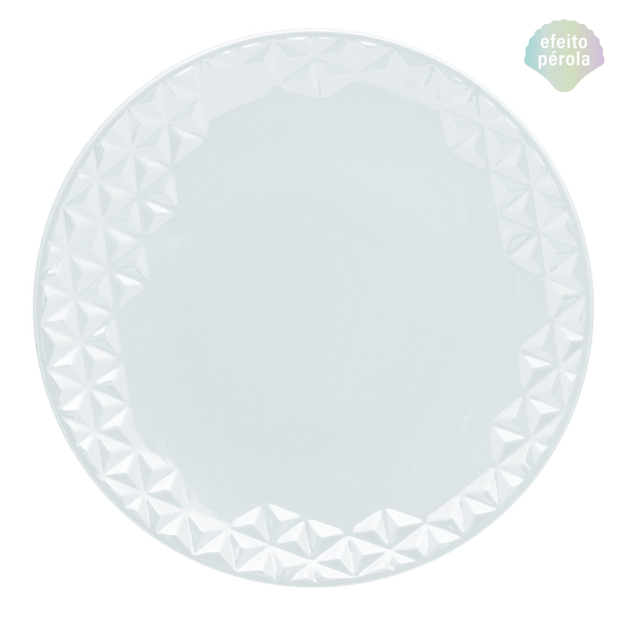 Prato Raso Porcelana Mia Pérola Branco - 28,5 Cm - Ela Decora