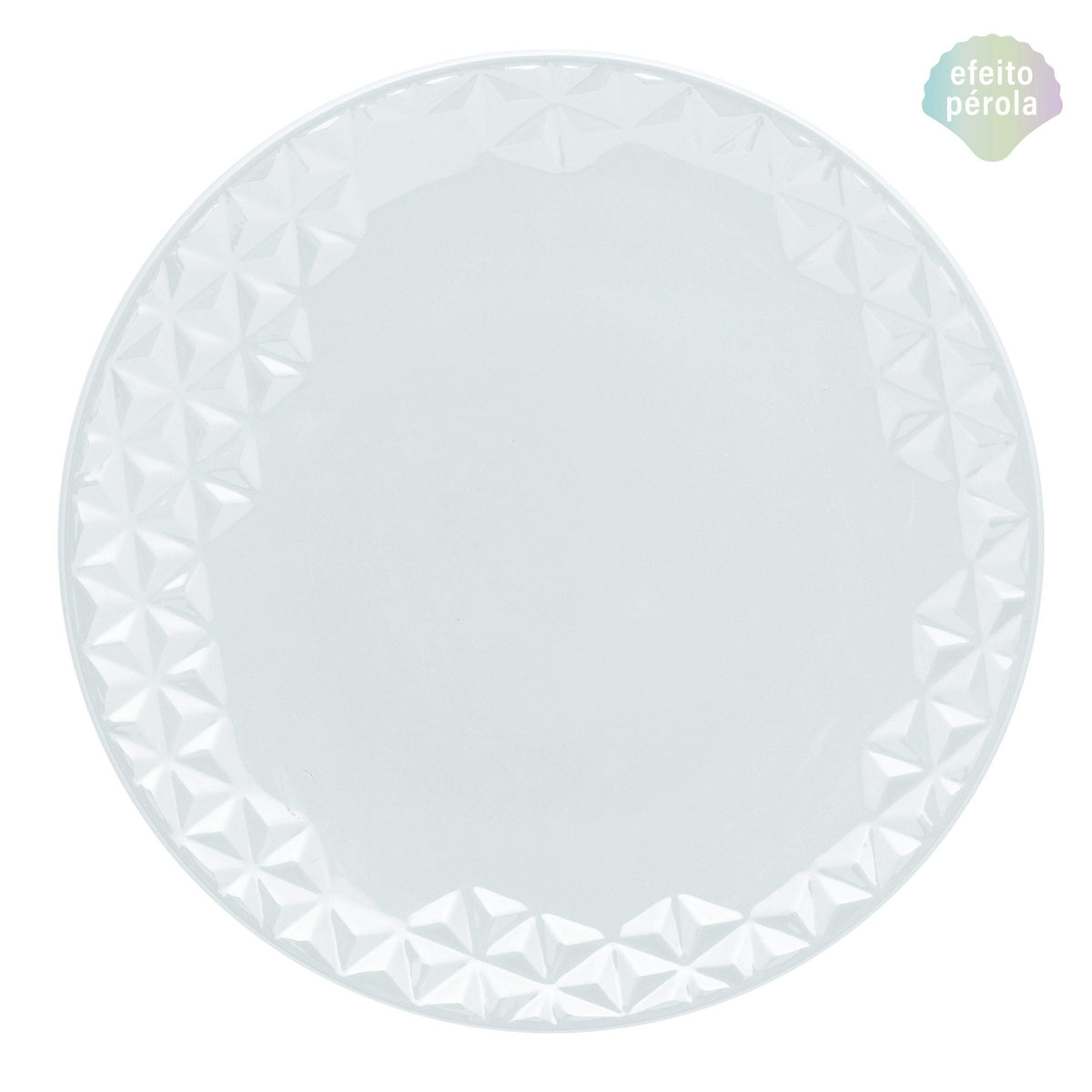 Prato Raso Porcelana Mia Pérola Branco - 28,5 Cm - Ela Decora