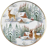 Prato Raso Rena Filete Ouro Natal 28,5 cm - Ela Decora