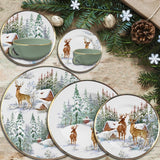 Prato Raso Rena Filete Ouro Natal 28,5 cm - Ela Decora