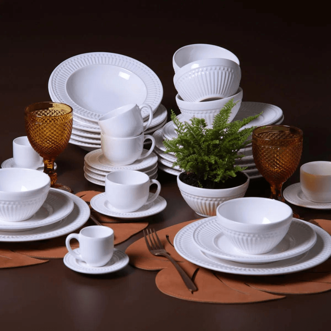 Prato Raso Roma Branco 26cm - Ela Decora