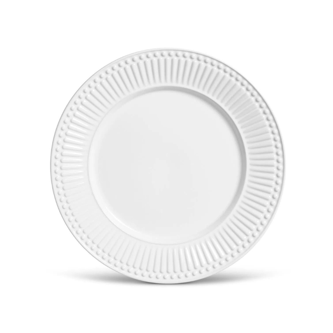 Prato Raso Roma Branco 26cm - Ela Decora