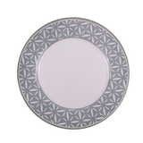 Prato Raso Salinas Borda Estampada Verde Cerâmica - 28,5cm - Ela Decora