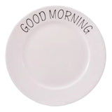 Prato Raso Tea Good Morning Cerâmica Branca 20cm Elegante - Ela Decora