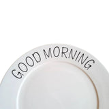 Prato Raso Tea Good Morning Cerâmica Branca 20cm Elegante - Ela Decora