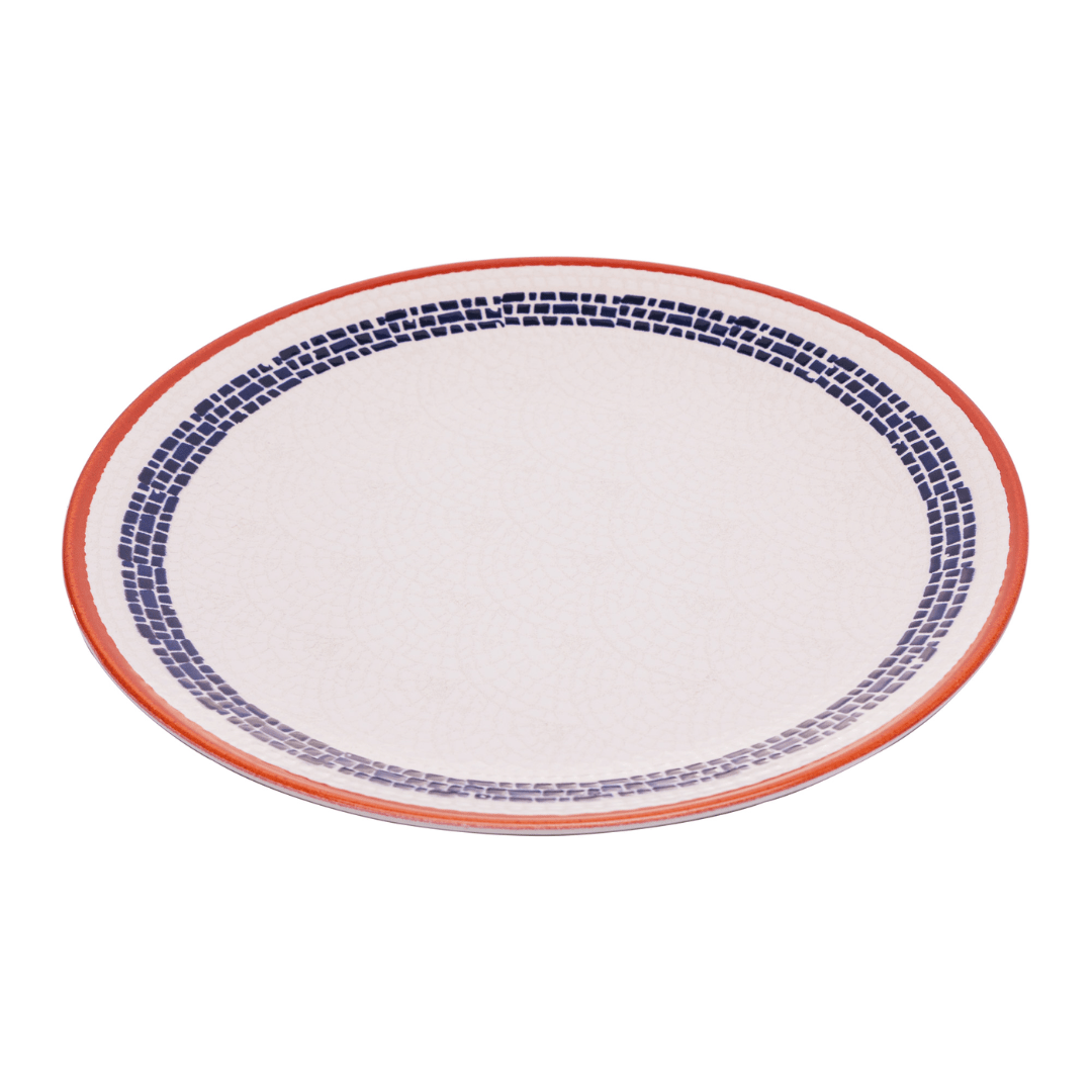 Prato Raso Village em Cerâmica Creme 25cm - Ela Decora