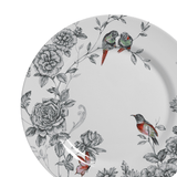 Prato Raso Volare Pássaros Beija - Flor Cerâmica 28,5cm - Ela Decora