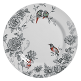 Prato Raso Volare Pássaros Beija - Flor Cerâmica 28,5cm - Ela Decora