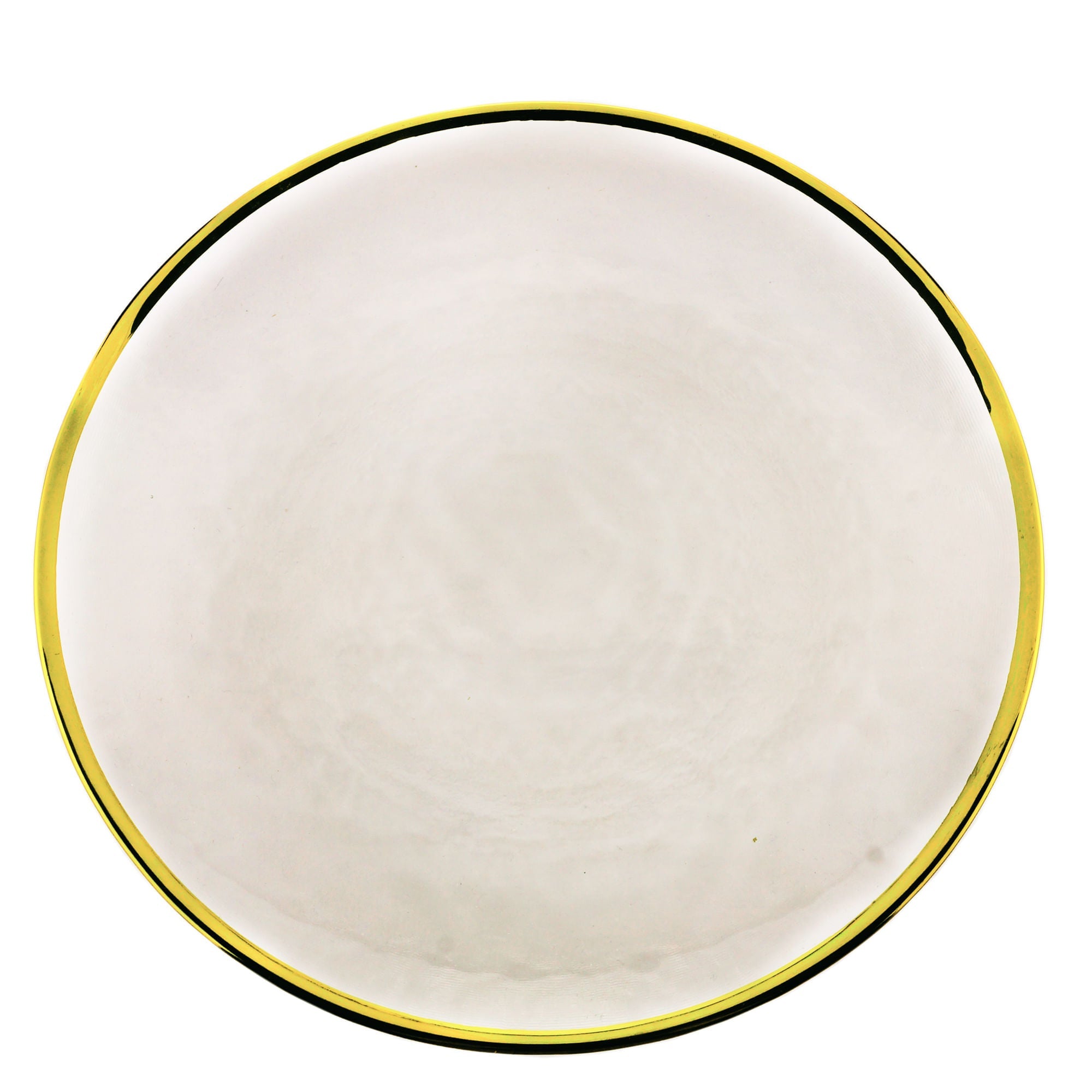 Prato Sobremesa Cristal De Chumbo com Borda Fio de Ouro Wolf - 21 cm - Ela Decora