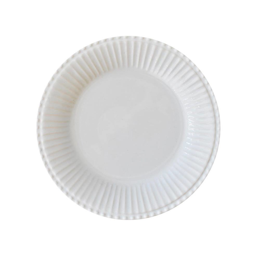 Prato Sobremesa Frisada Branco 21cm - Ela Decora