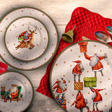 Prato Sobremesa Natal Father Christmas Acetinado 19,5cm - Ela Decora