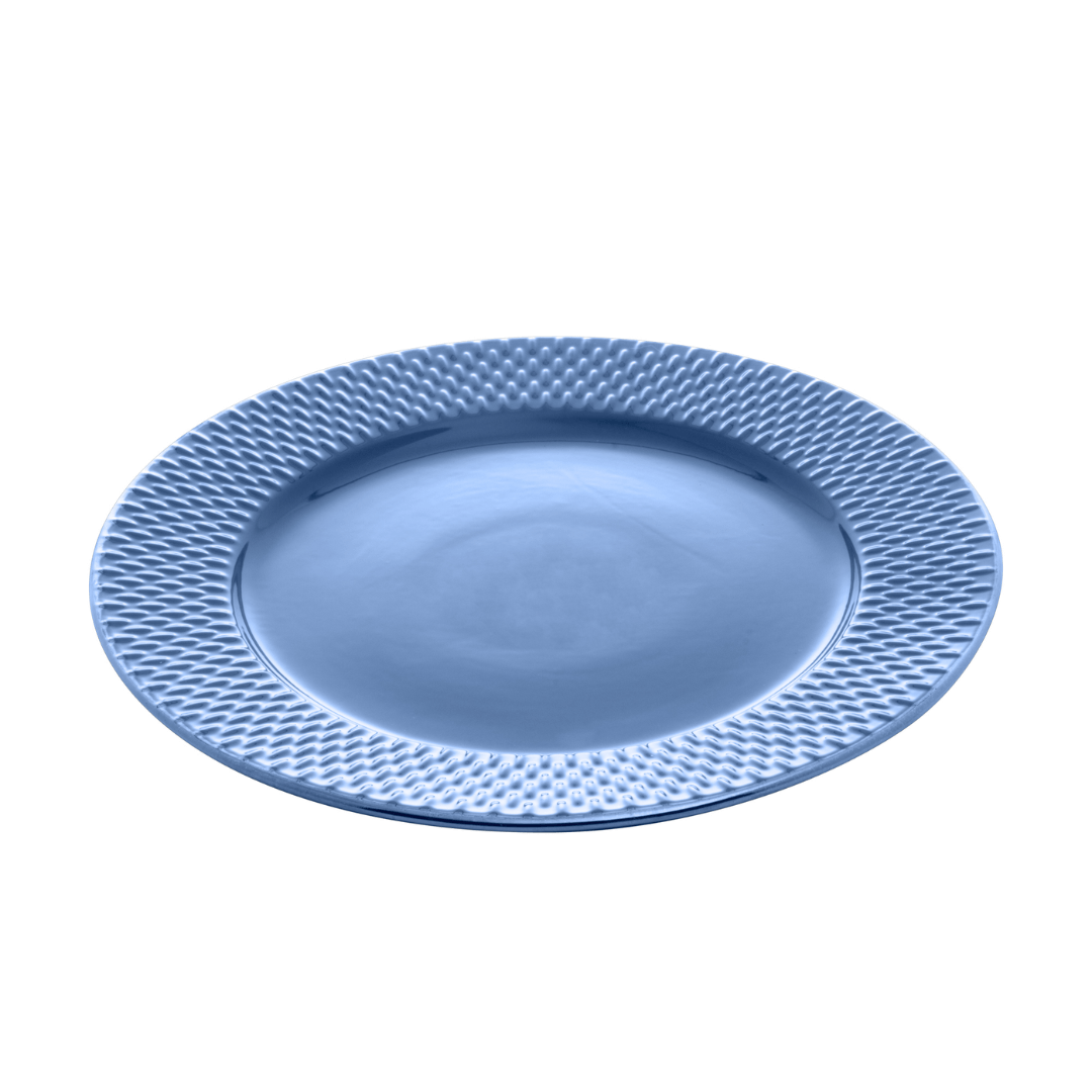 Prato Sobremesa Porcelana Drops Azul 20cm - Ela Decora