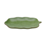 Prato Travessa de Cerâmica Leaf Folha Banana Verde 20cm - Ela Decora