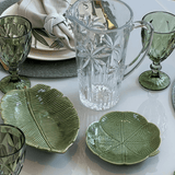 Prato Travessa Funda Cerâmica Folha de Banana Leaf Verde 30 cm - Ela Decora