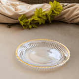 Prato de Sobremesa Imperatriz em Cristal Fio de Ouro 20cm