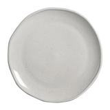 Prato raso de cerâmica 25cm vista superior fundo neutro
