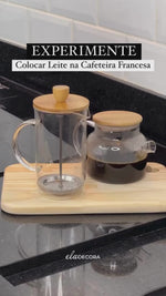 Stories de Caneca de Vidro com Canudo e Tampa de Bambu 400ml