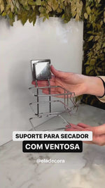Stories de Suporte para Secador de Cabelo Fixação Ventosa Cromado