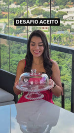 Stories de Prato para Bolo Boleira Cristal de Chumbo com Pé e Tampa Pearl 31cm