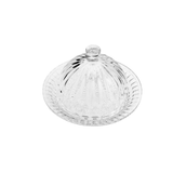 Queijeira De Cristal De Chumbo Com Tampa Renaissance - 20 cm - Ela Decora