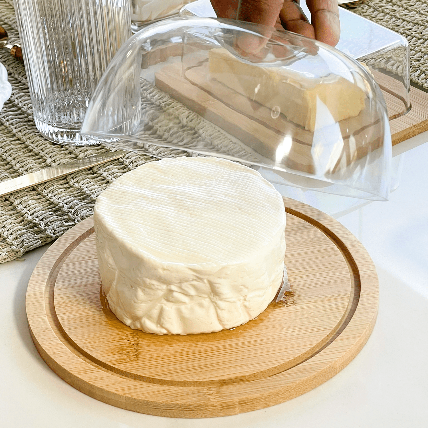 Queijeira Porta Queijo de Bambu com Tampa 20,5cm - Ela Decora