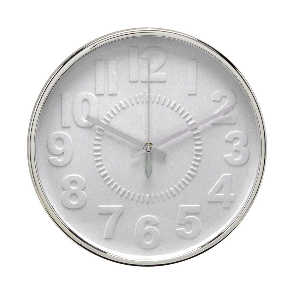 Relógio de Parede Branco 30cm x 4cm - Ela Decora
