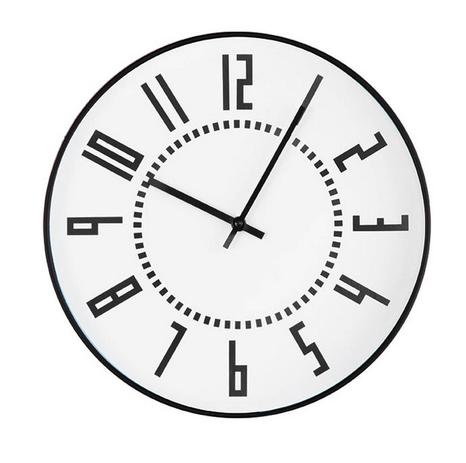 Relógio de Parede Branco e Preto - 35cm - Ela Decora