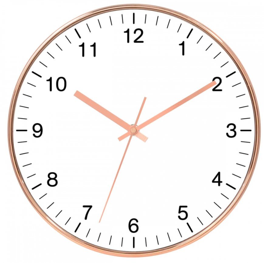 Relógio de Parede Branco e Rose Gold 30cm - Ela Decora