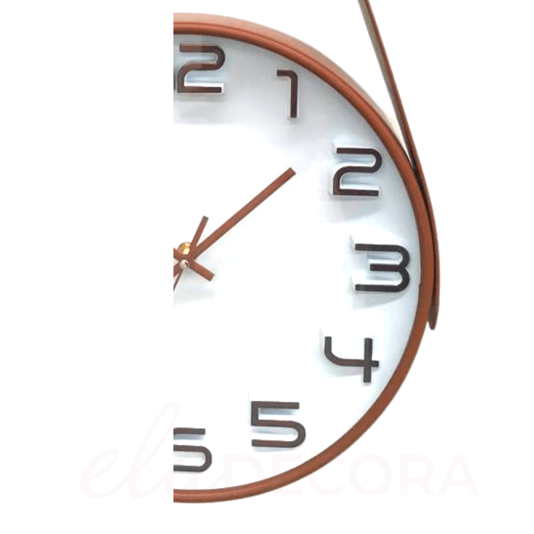 Relógio de Parede com Alça Bronze e Caramelo - Ela Decora