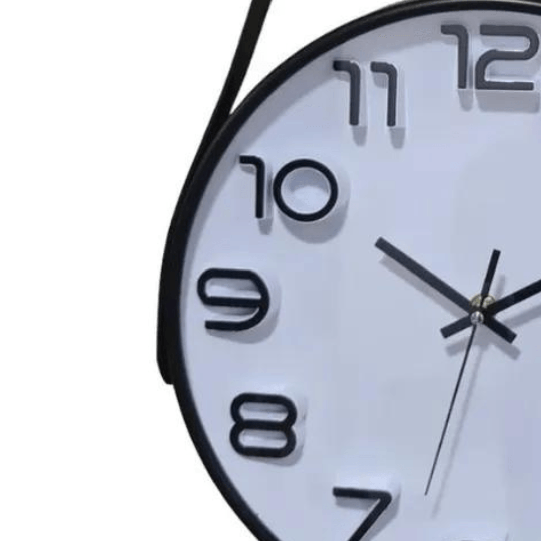 Relógio de Parede com Alça Preto - Ela Decora
