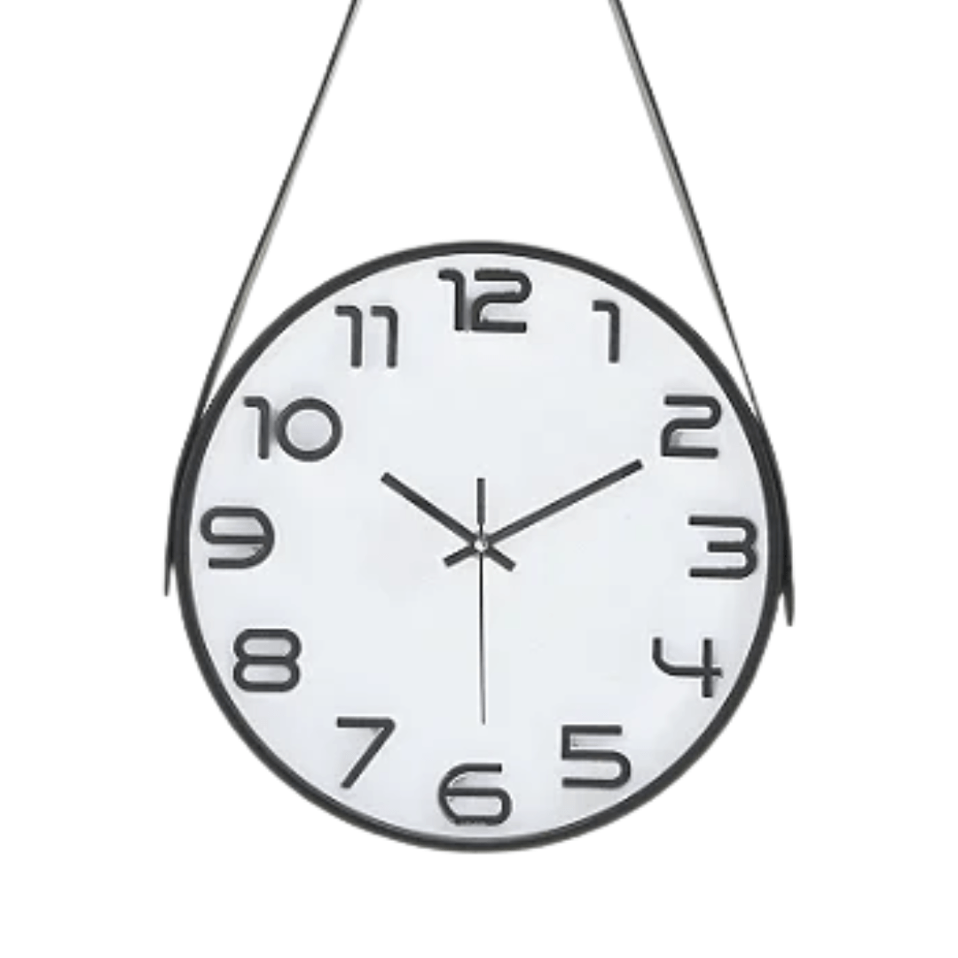 Relógio de Parede com Alça Preto - Ela Decora