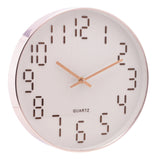Relógio de Parede em Plástico Quartz Branco com Rose Gold 30,5cm - Ela Decora