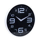 Relógio de Parede Moderno em Plástico Preto e Branco 25cm - Ela Decora